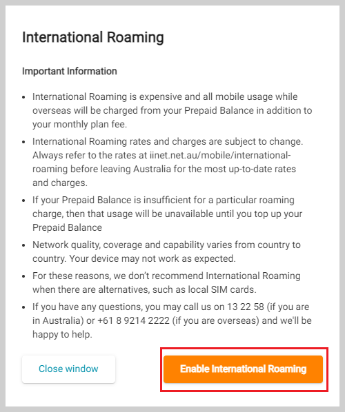 Mobile International Roaming iiHelp